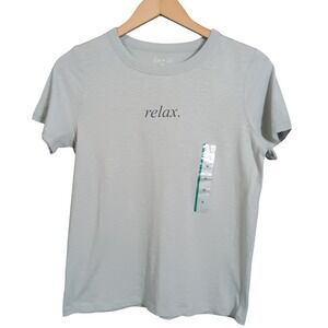 Zoe + Liv Womens Gray‎ Relax Graphic T Shirt Size Medium